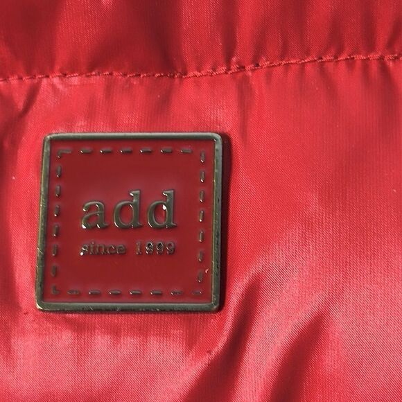 ADD Red Down Hooded Puff Vest Zip Front Pockets Logo Boys size 10Y - Picture 8 of 14